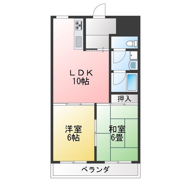 リバーベル(2LDK/2階)の間取り写真