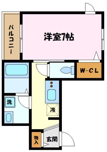 メルフィー登戸(1K/4階)の間取り写真