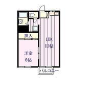 KNハイツ(1LDK/2階)の間取り写真