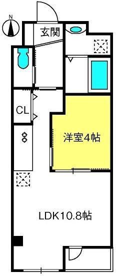 ビオラ・宮町(1LDK/2階)の間取り写真