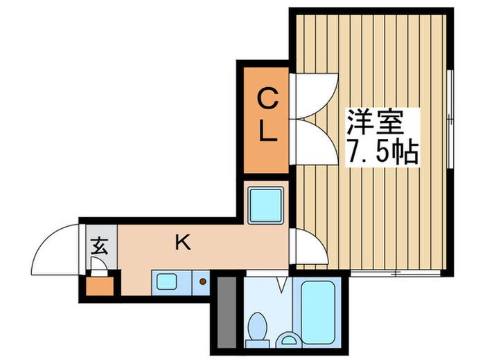 グラツィオーソ阿佐ヶ谷(1K/2階)の間取り写真
