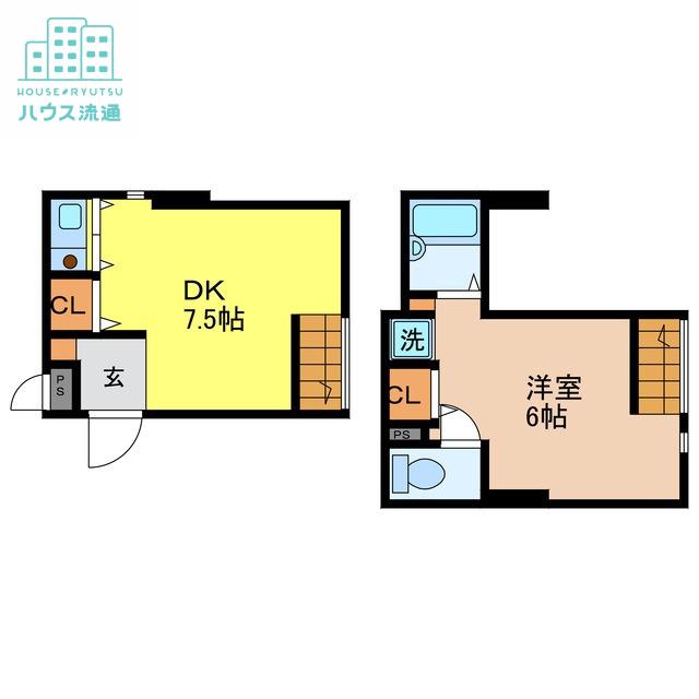 フリーダム平野(1DK/1階)の間取り写真