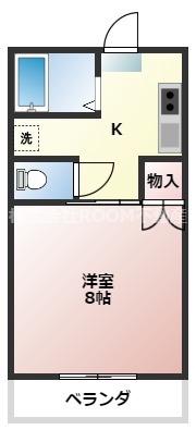 ＪＲ日豊本線 西都城駅 徒歩3分 3階建 築30年(1K/3階)の間取り写真