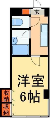 ミストラル(1K/1階)の間取り写真