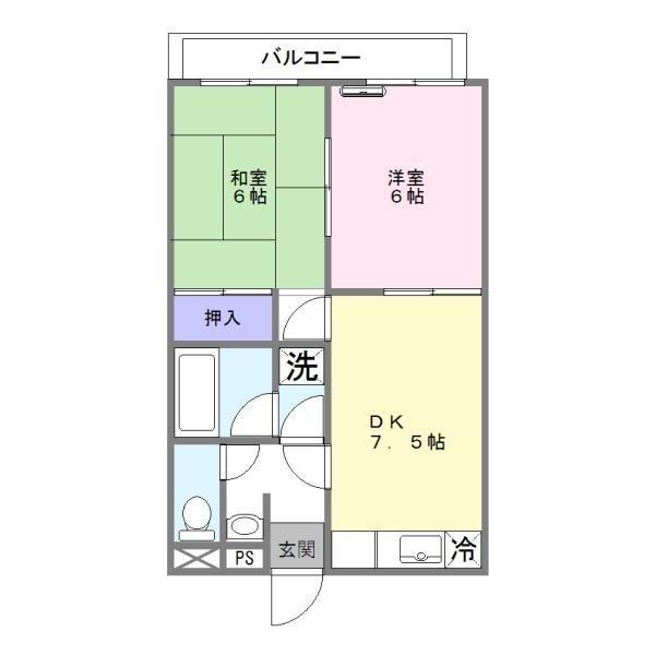 タカツホームズ(2DK/2階)の間取り写真