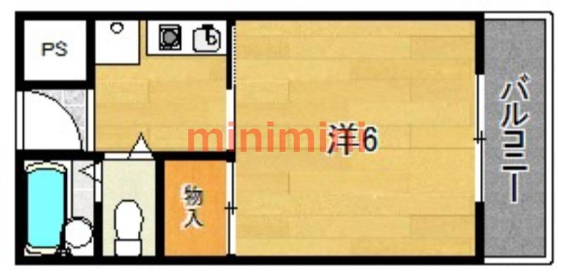 光栄ハイツ芥川(1K/3階)の間取り写真