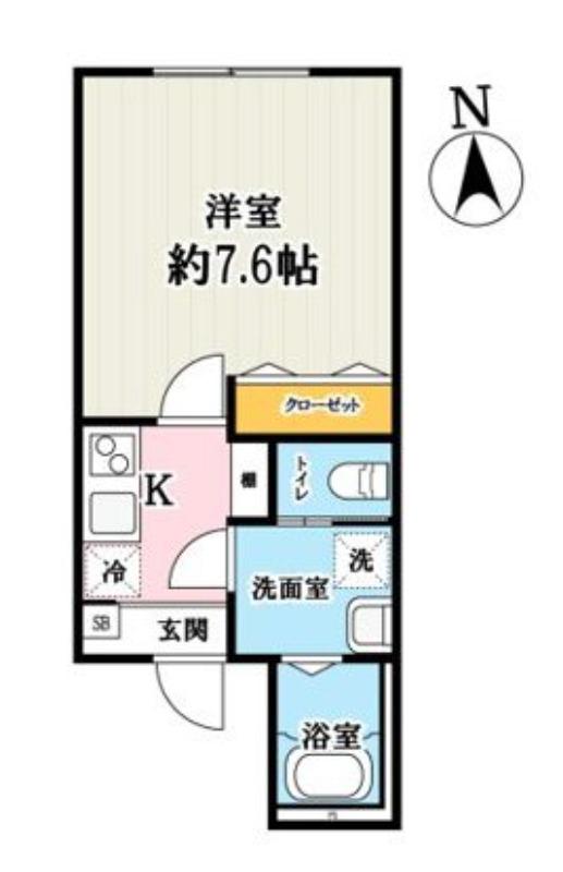 キャメル小手指2(1K/2階)の間取り写真