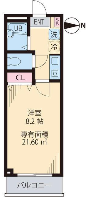 シャトル聖 高円寺(1K/2階)の間取り写真