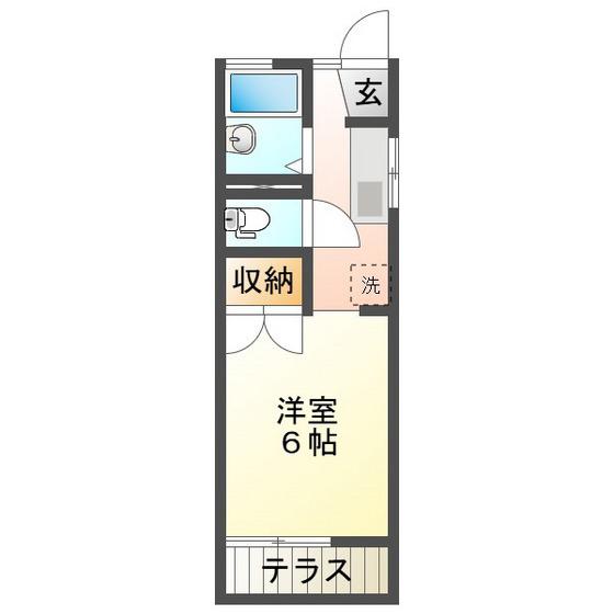 メゾン スーシ(1K/1階)の間取り写真