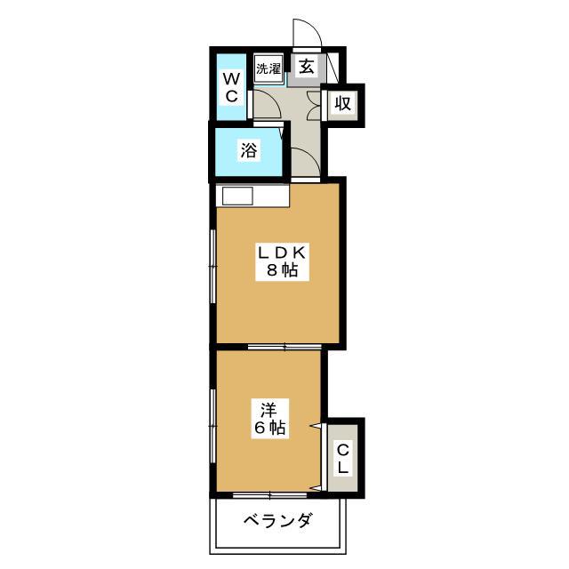 アーバンハイツ中島(1LDK/2階)の間取り写真