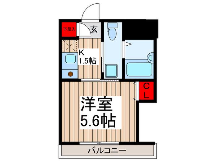 晴花マンション(1K/2階)の間取り写真