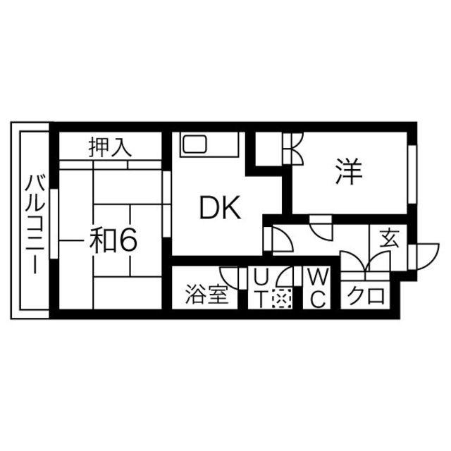 A-HEIGHTS(2DK/5階)の間取り写真