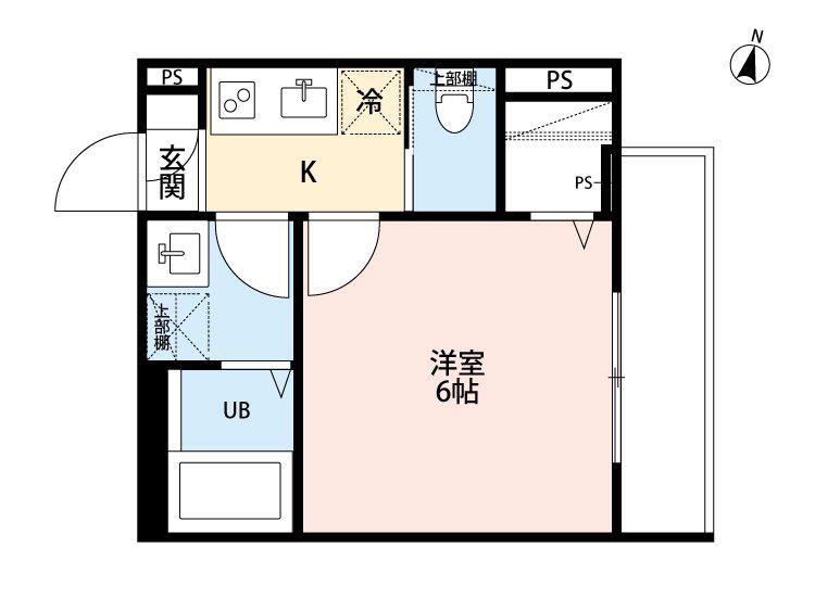 ROBOT HOME 与野本町III(1K/2階)の間取り写真