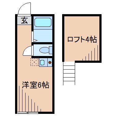 ユナイト大倉山サンティの杜(ワンルーム/2階)の間取り写真
