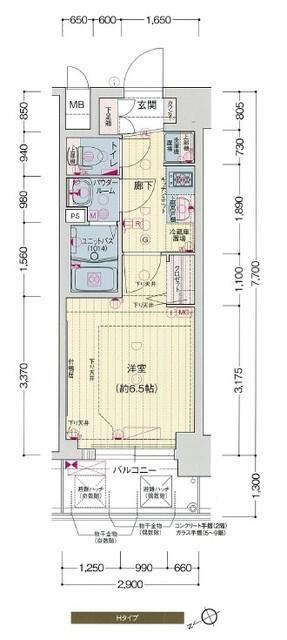 プレサンス OSAKA DOMECITYスクエア(1K/8階)の間取り写真