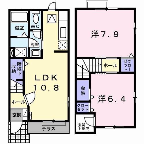 アンジェコート(2LDK/1階)の間取り写真