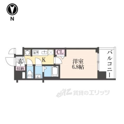 プレサンス 京都室町通 紫水(1K/7階)の間取り写真