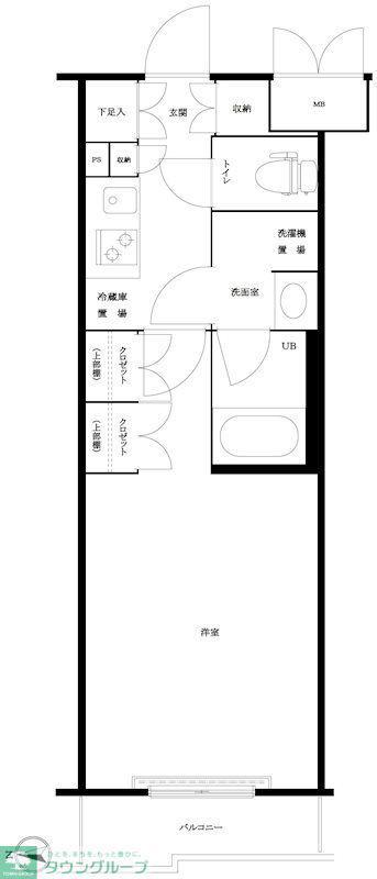 ルーブル三軒茶屋伍番館(1K/2階)の間取り写真