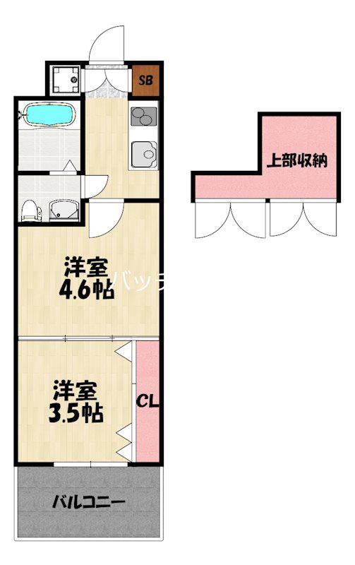 NO54 WES PROJECT博多駅南(2K/9階)の間取り写真