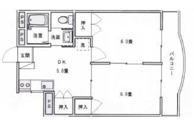 グレースフル(2DK/3階)の間取り写真