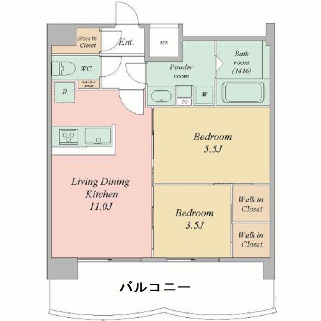 セレニテ梅田北グランデ(2LDK/14階)の間取り写真