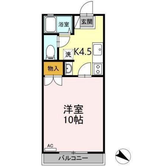 プライムメゾン(1K/2階)の間取り写真