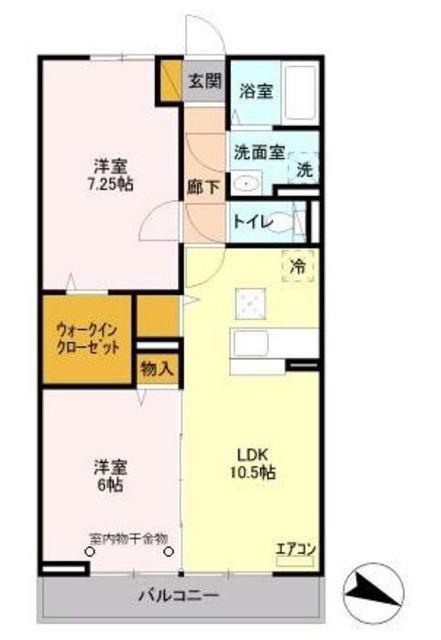 マリアージュ(2LDK/1階)の間取り写真