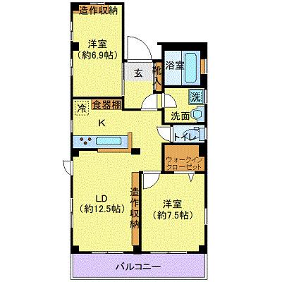 MUTOU(2LDK/3階)の間取り写真