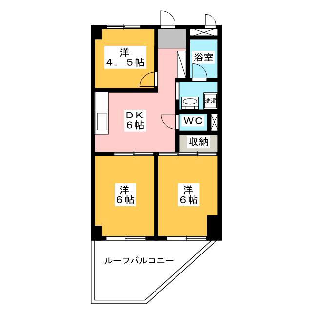 メゾン西浦(3DK/2階)の間取り写真