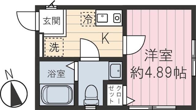 チャルテ西早稲田II(1K/1階)の間取り写真