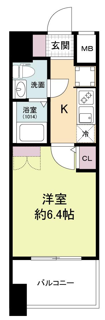 セレニテ難波グランデシュッド(1K/13階)の間取り写真