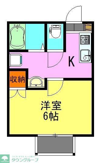 カーサ高柳(1K/2階)の間取り写真