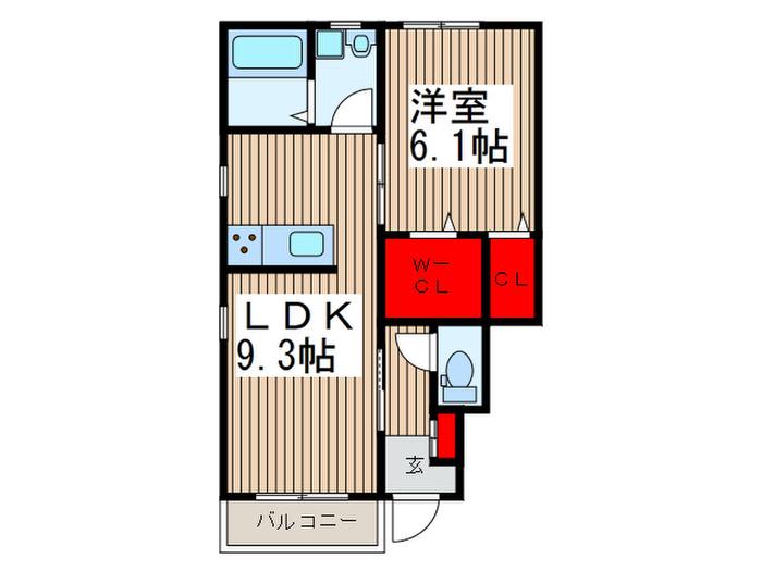 レガーロ(1LDK/1階)の間取り写真