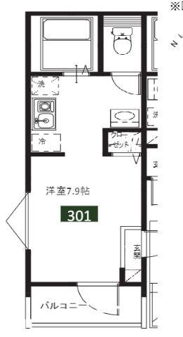 MELDIA北戸田(1K/3階)の間取り写真