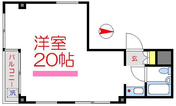 牧ビル(ワンルーム/2階)の間取り写真