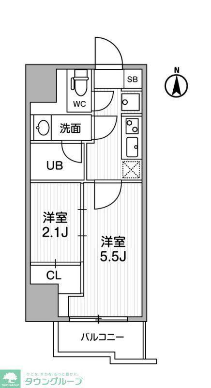 ドゥーエ亀戸III(2K/11階)の間取り写真