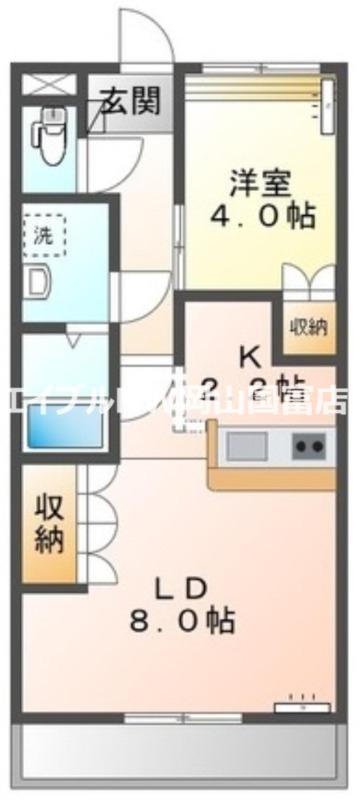 ミロワール5番館(1LDK/2階)の間取り写真