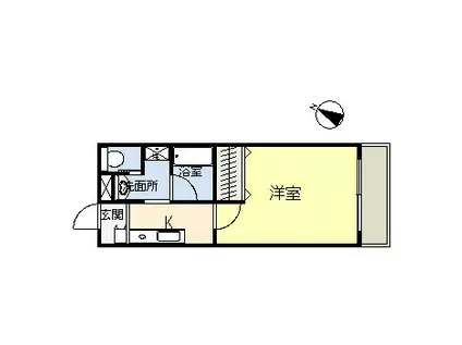 パルハイツ鶴見(1K/1階)の間取り写真