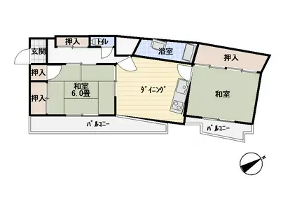 森田マンション(2DK/3階)の間取り写真