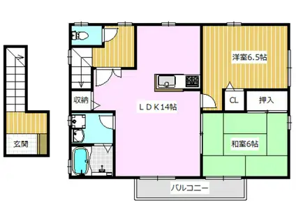 コンフォートII(2LDK/2階)の間取り写真
