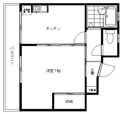 イクタベース(1DK/3階)の間取り写真