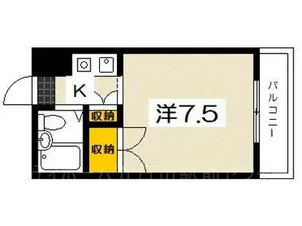 ウエストコート(1K/4階)の間取り写真