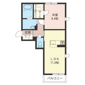 GEM VIOLA C棟(1LDK/2階)の間取り写真