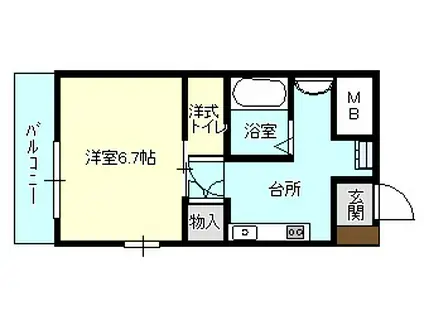 ウェイク文京台311号(1K/3階)の間取り写真