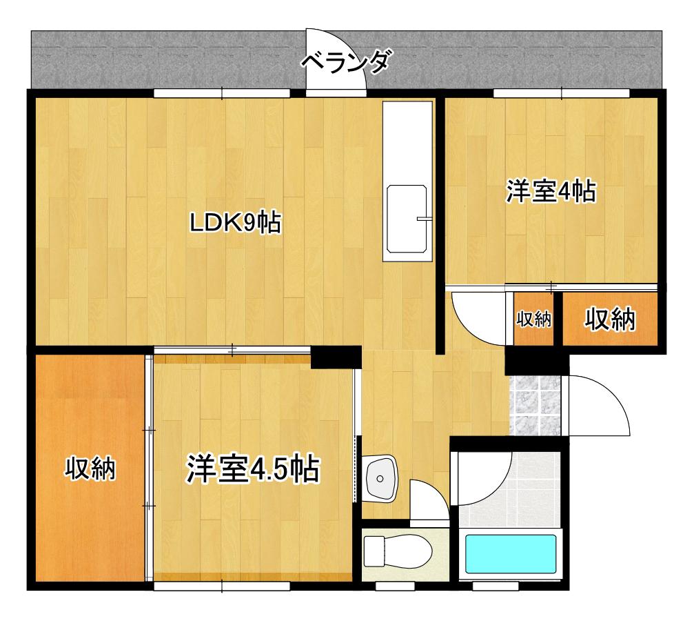 SAL橘(2LDK/3階)の間取り写真
