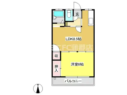 コーポ三浦(1LDK/3階)の間取り写真