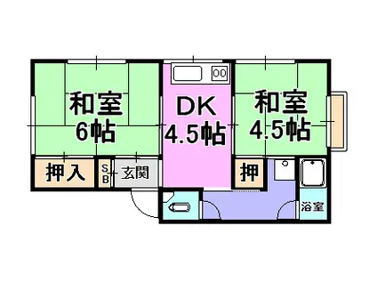 マンション芦屋の里(2DK/3階)の間取り写真