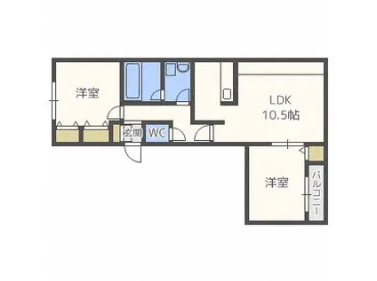 MAISON BONHEUR12(2LDK/3階)の間取り写真