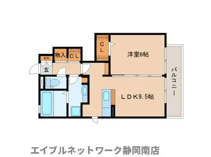 FERIO-HILL(1LDK/1階)の間取り写真