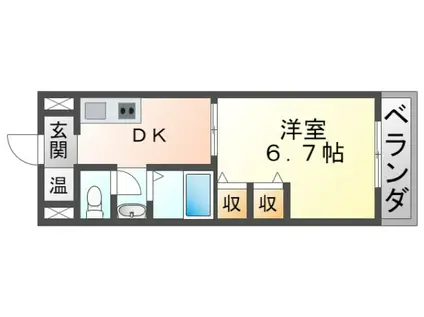 第15関根マンション(1DK/2階)の間取り写真